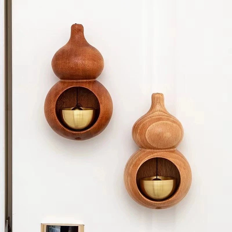 入户风铃多巴胺小葫芦门铃吸门式黄铜铃铛店铺开门提醒门上挂饰