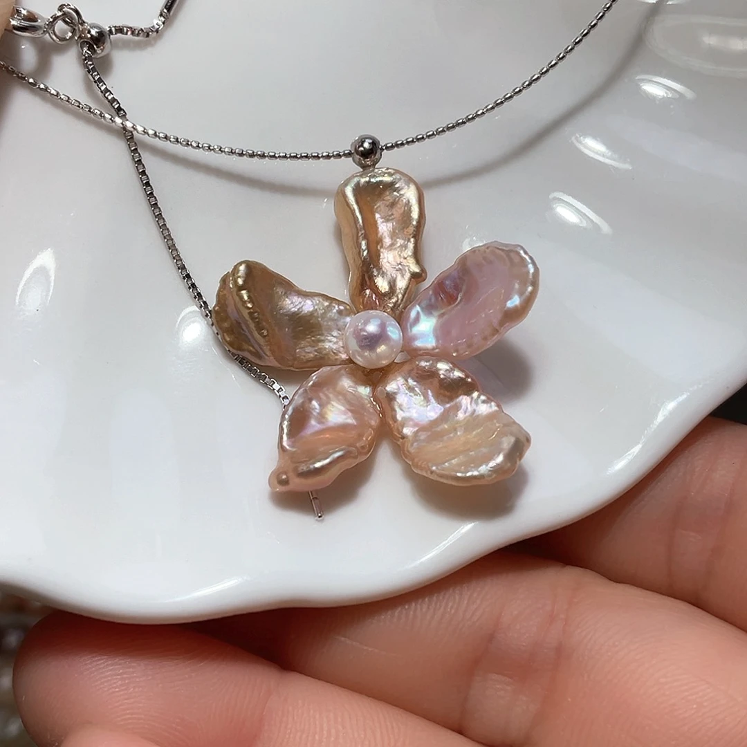 淡水珍珠颈饰银S925镶嵌