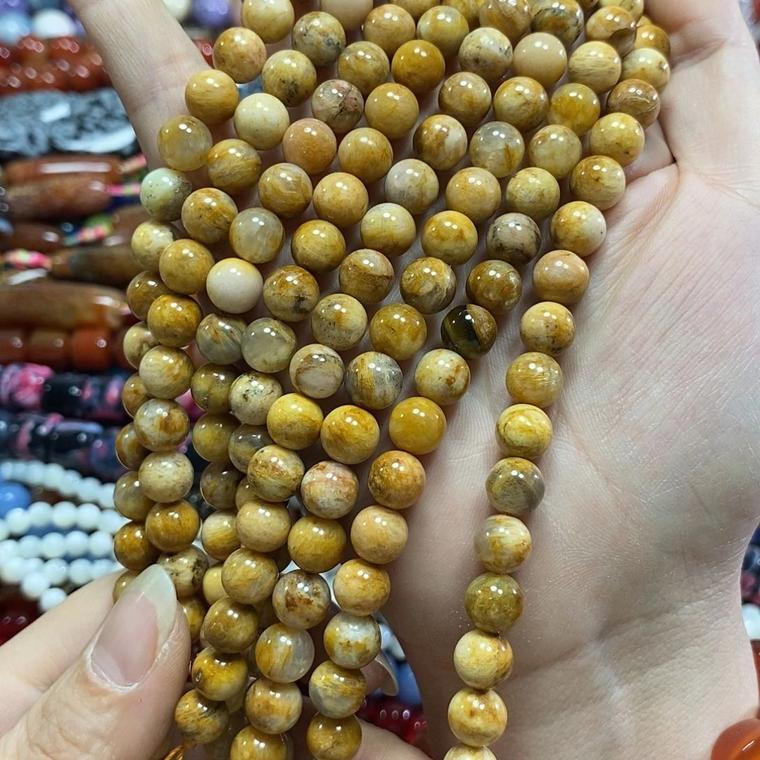 玛瑙/玉髓未镶嵌珠宝半成品太阳千层一条卡8mm