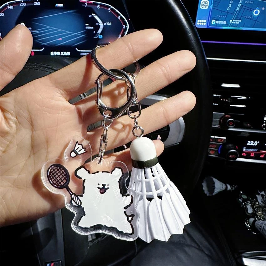 羽毛球钥匙扣情侣挂件卡通系列可爱闺蜜书包亚克力