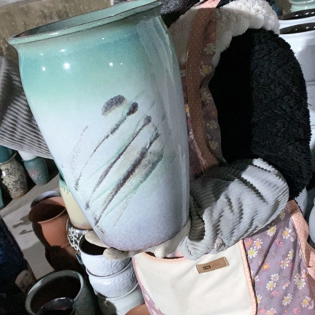 紫砂花盆瑕疵口20高31瑕疵