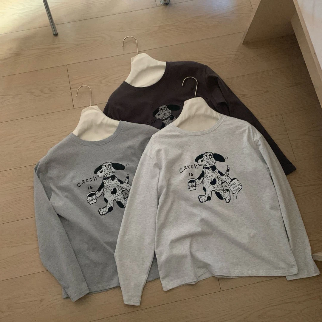 8475 小狗磨毛打底衫T恤