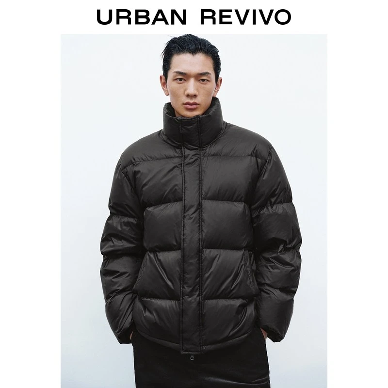 UR2025冬季新款男装户外休闲绗缝立领宽松羽绒服UMM150013