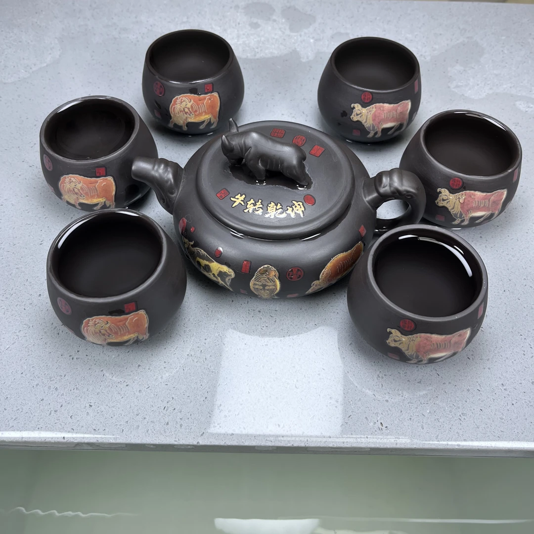 牛转乾坤凤鸣壶一壶六杯 茶具套装