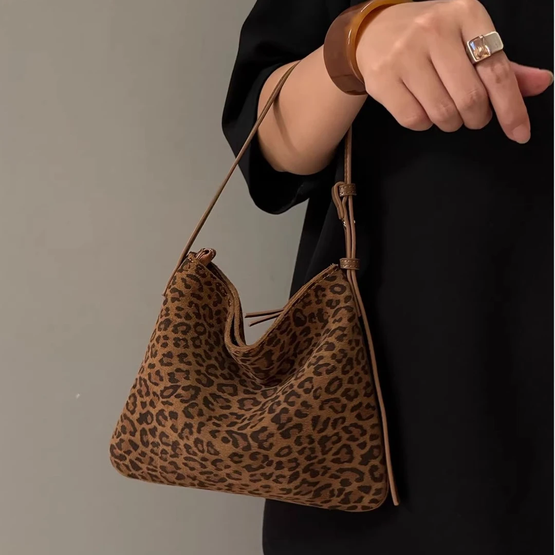 时尚豹纹小托特包2025秋冬新款女包潮流手提腋下单肩斜挎包包