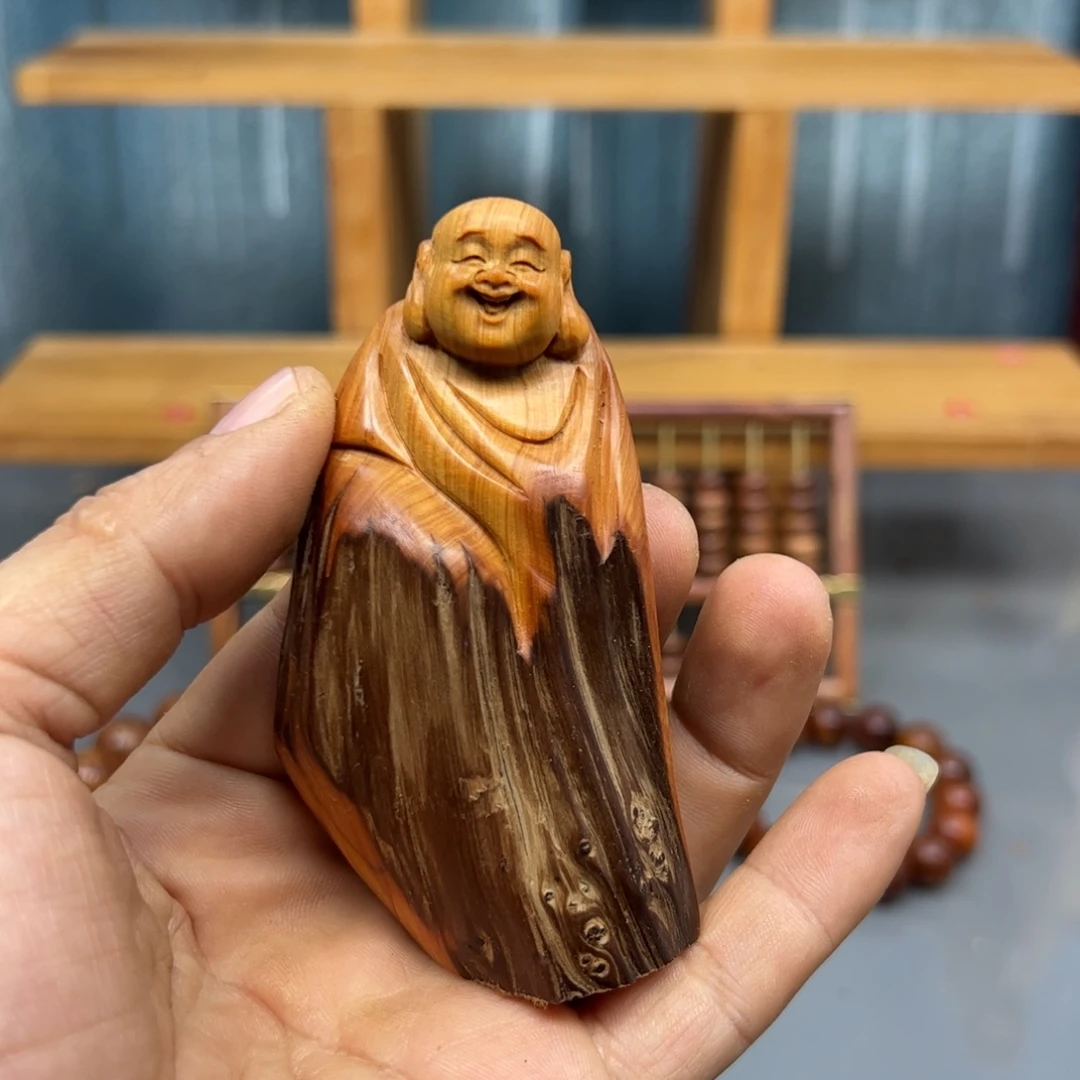 和***谐木崖柏木摆件手把件