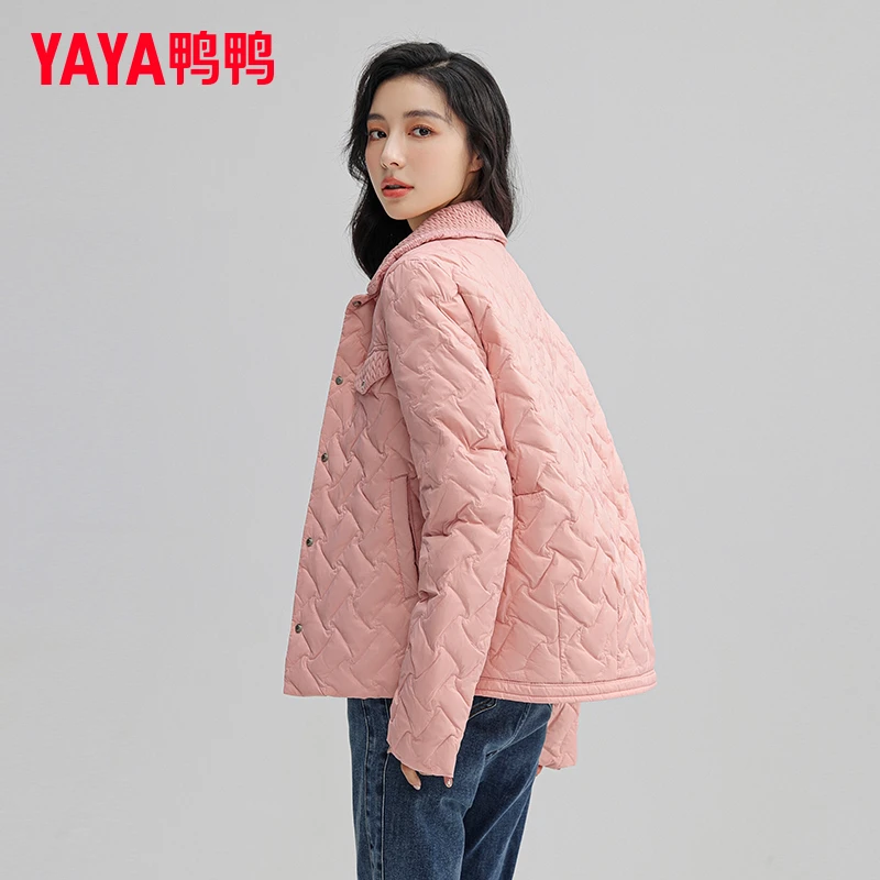 【黄刚专享】鸭鸭轻薄短款时尚宽松女秋冬外套保暖短羽绒服