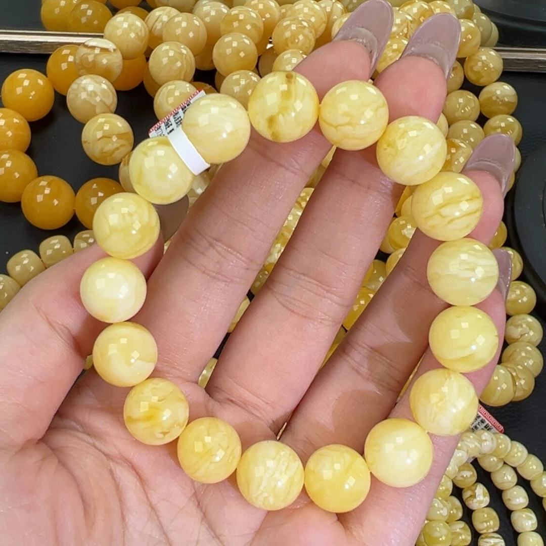 琥珀未镶嵌手链17.7白蜡妖花