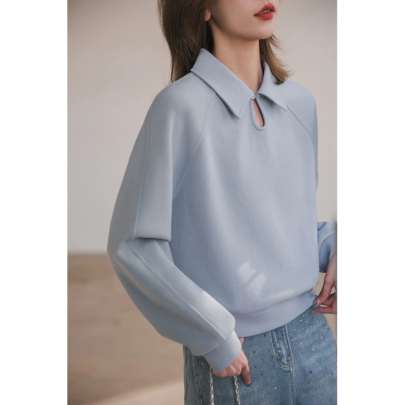 【季末折扣】空之境卫衣 水滴polo领/显白色