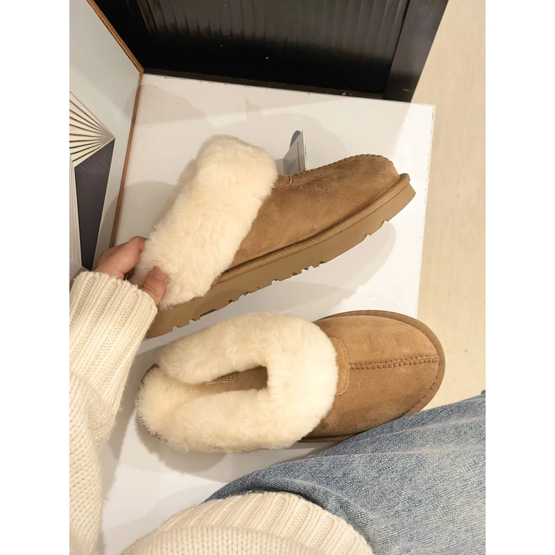 【羊皮毛一体】男版千颂伊同款星拖外穿包头拖鞋