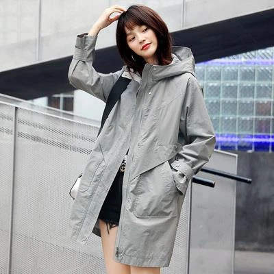 2025春秋新款洋气大码风衣女中长款小个子百搭休闲流行薄款短外套
