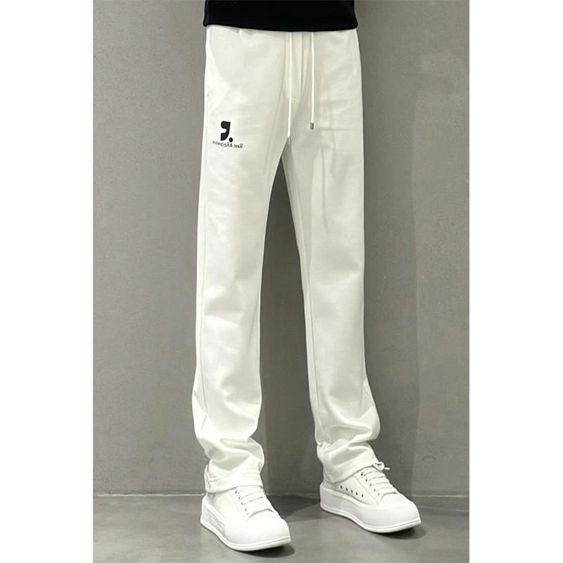 欧货高街痞帅美式直筒休闲裤男士秋冬新款百搭纯色阔腿裤运动卫裤