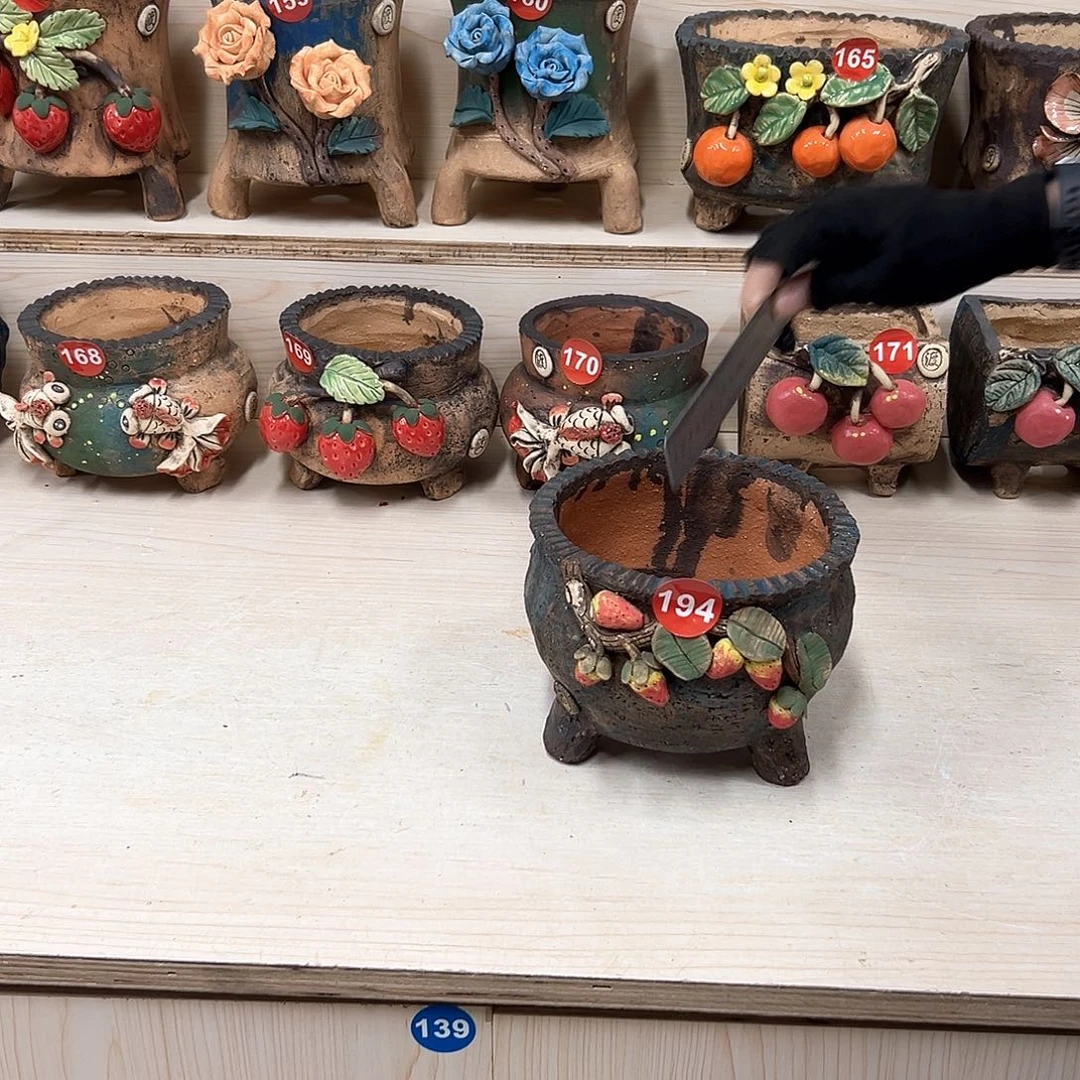 紫砂花盆194号微瑕内口13.5×13.5外高12