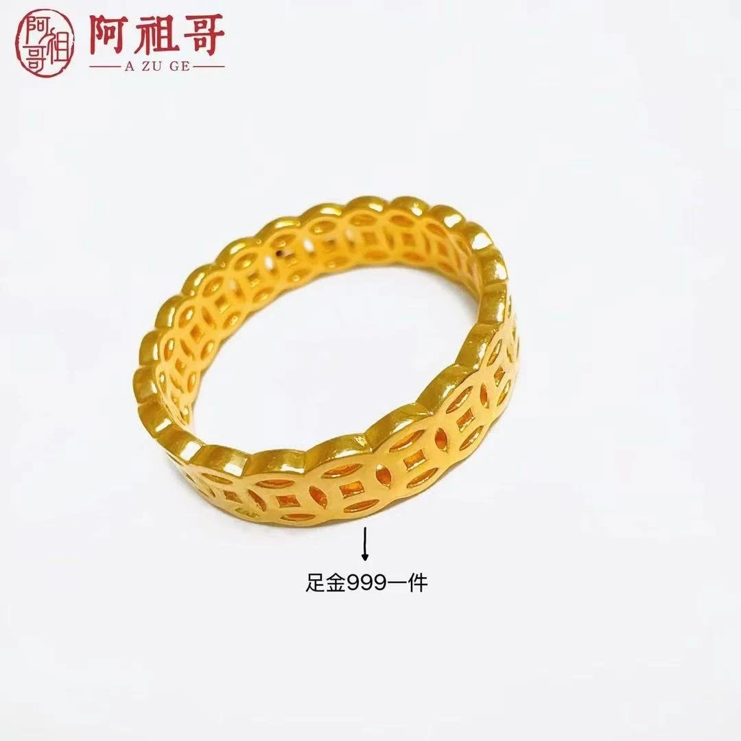 【水贝甄选】足金999金钱币钱多多戒指（一个）RAZ264