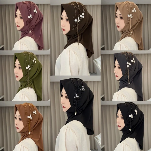 仙、单面流苏软帽檐套头纱巾