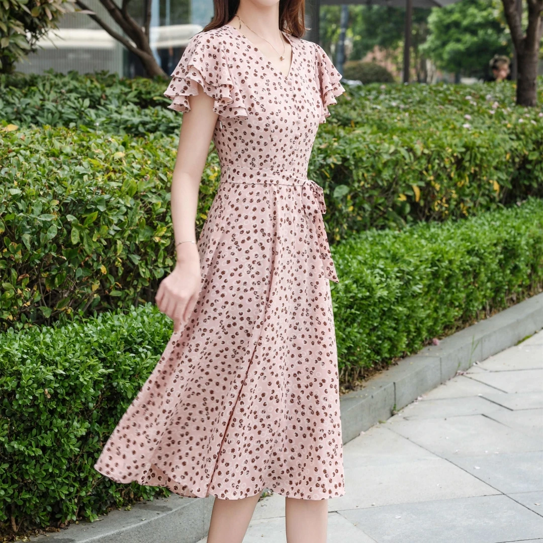 新款时尚显瘦气质中长款连衣裙