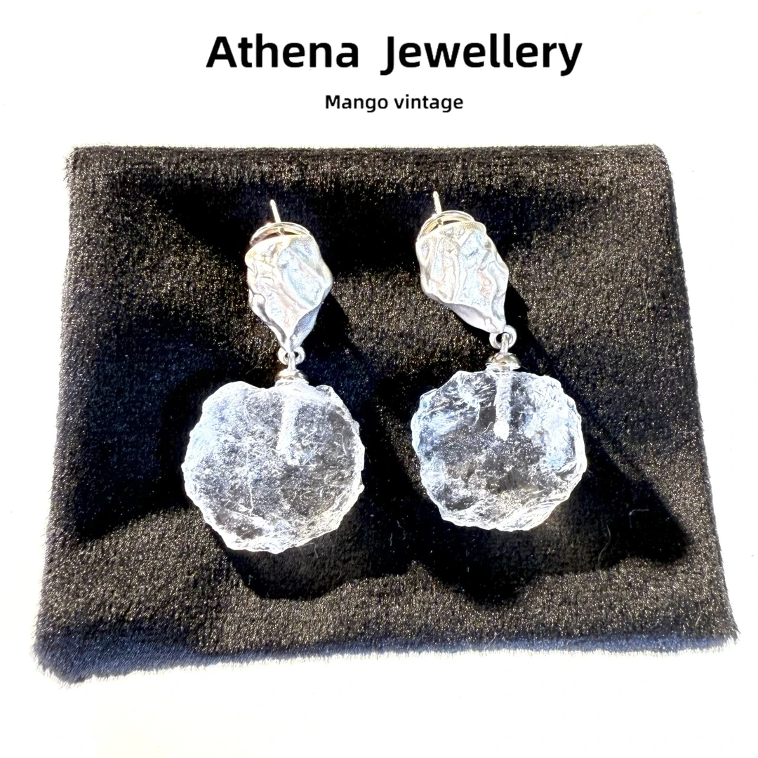 铜合金耳饰 喜马拉雅球形白水耳环简约轻奢时尚百搭【正品中古】