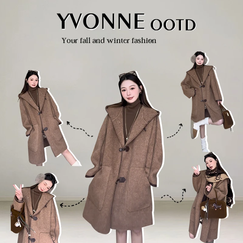 YVONNE买手店 /奢调「秀场线」100澳毛手工双面呢大衣