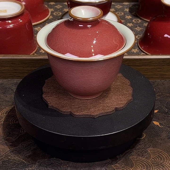 杯杯豇豆红盖碗微瑕福利