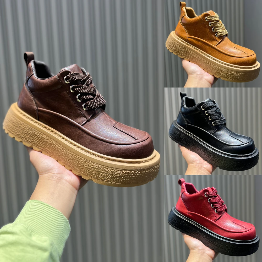 男士潮流休闲鞋时尚运动百搭软底软面舒适圆头系带单棉同款保暖冬