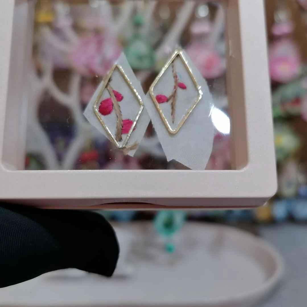 织绣苏绣耳环耳钉耳饰