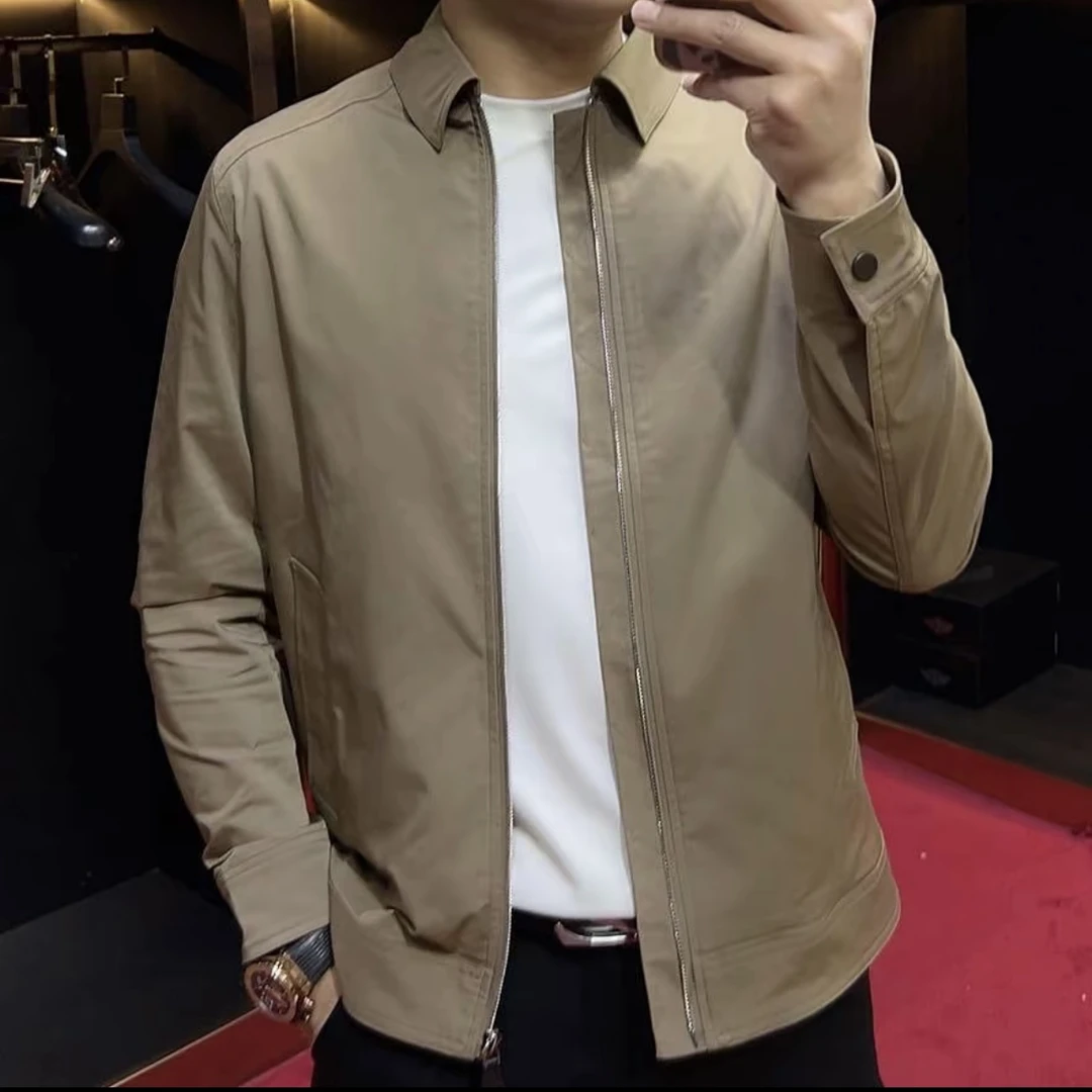 8805秋冬新款2025男士时尚休闲轻奢潮流百搭爆版行政夹克翻领