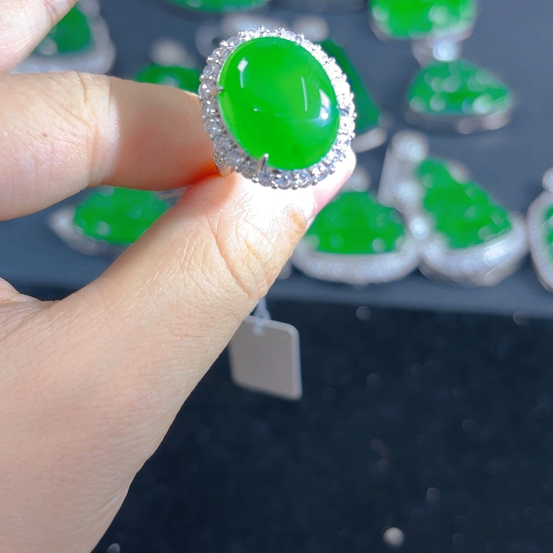 翡翠银S925镶嵌吊坠(不含链)