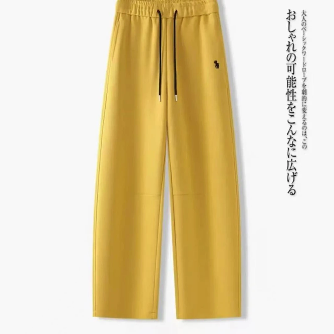 2025春秋新款时尚洋气高奢宽松高腰刺绣弯刀直筒裤P0888