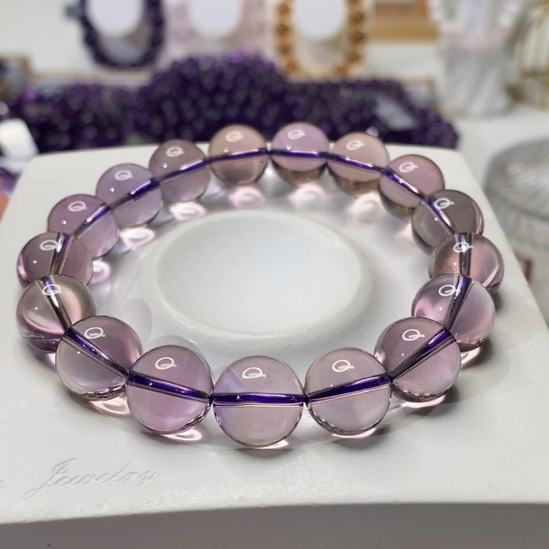 未镶嵌手链水晶玻利维亚紫水晶12M