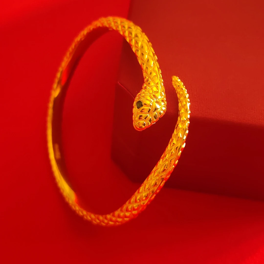 足银手镯 生肖灵蛇手镯男女款