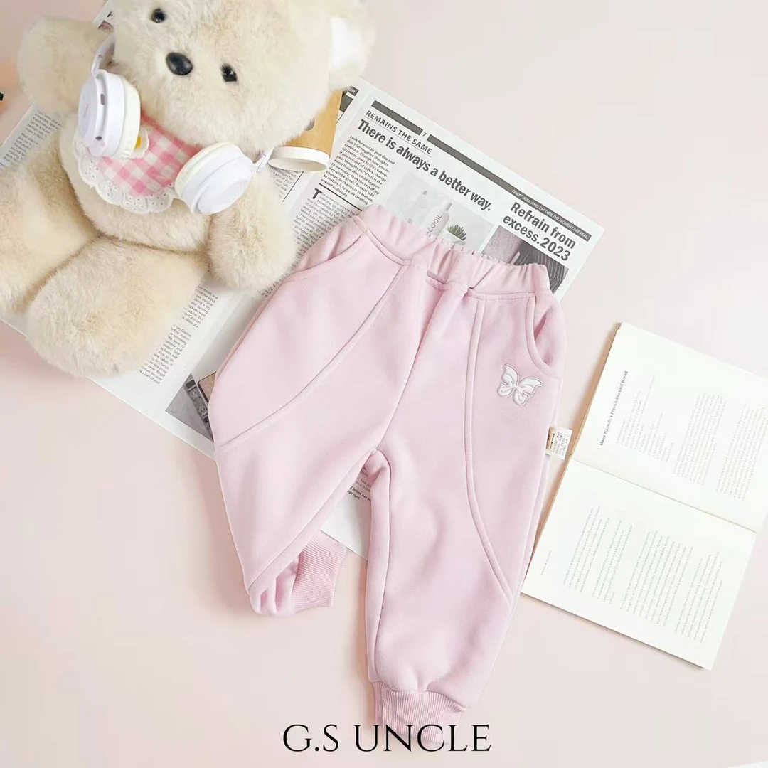 【】B296新款2025裤子冬季时髦加绒休闲裤宝宝小童外穿女童长裤韩版