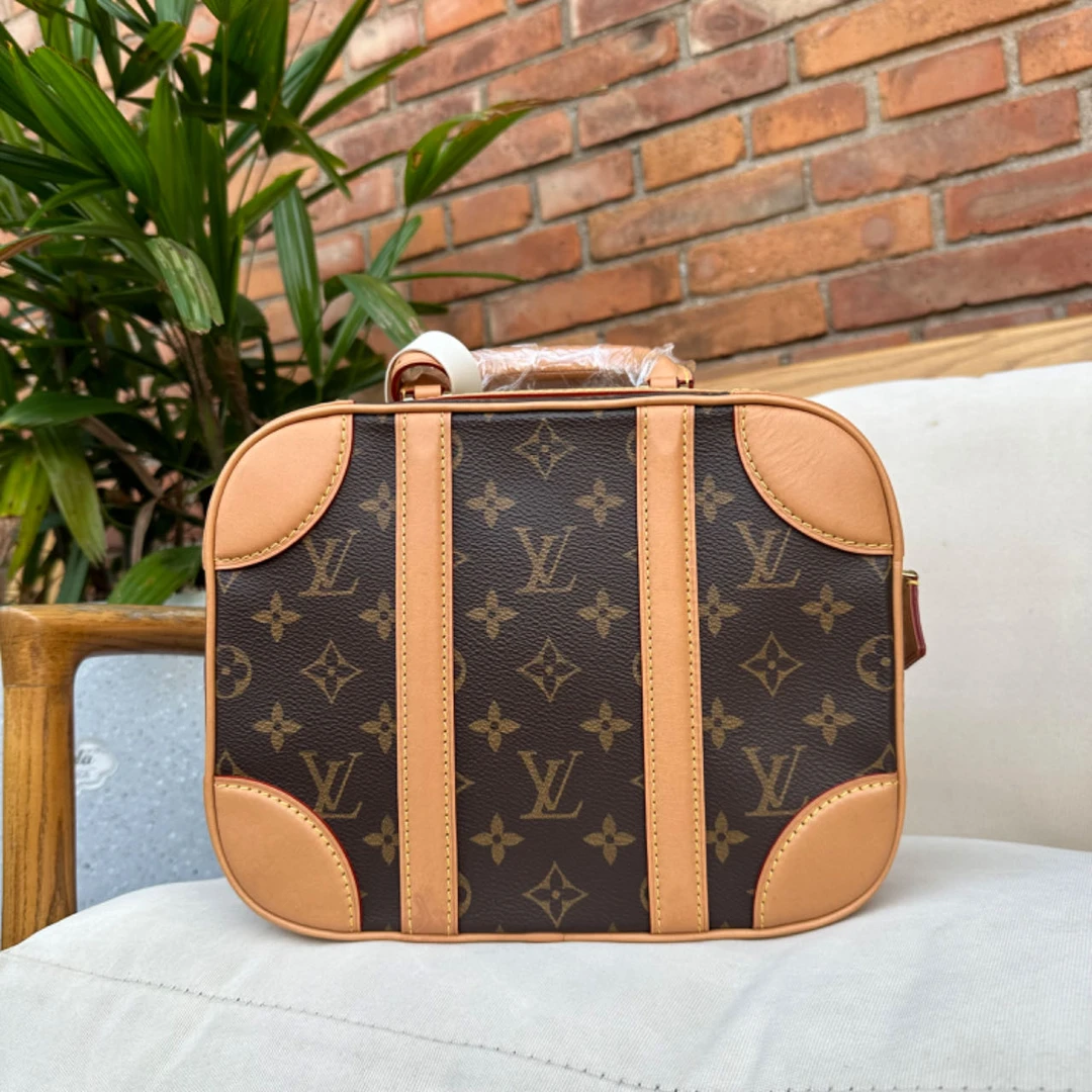 95新 LouisVuitton/路易威登 Valisette老花手提盒子包