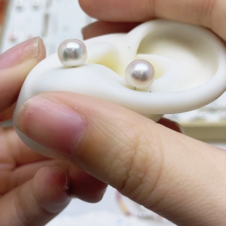 淡水珍珠耳饰银S925镶嵌M****虾