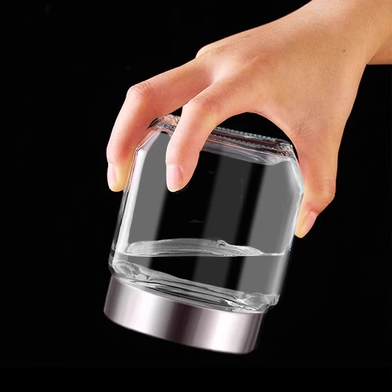不锈钢透明盖密封罐加厚无铅玻璃储物罐食品储存分装方瓶滴水不漏
