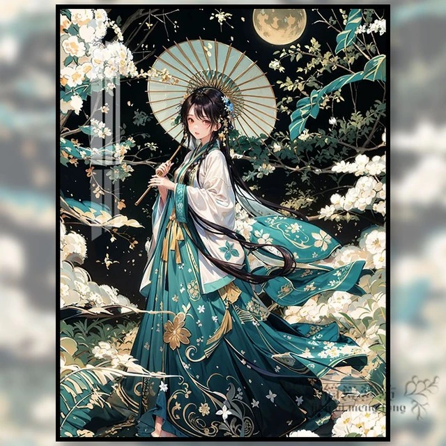 古风人物十字绣2024新款线绣客厅卧室美女刺绣中国风印花高端手工