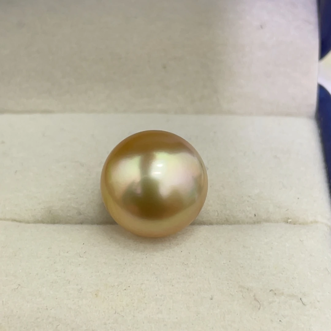 海水珍珠裸珠12.6mm浓金炫彩金珠