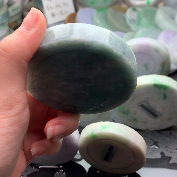 未镶嵌牛仔蓝定制翡翠