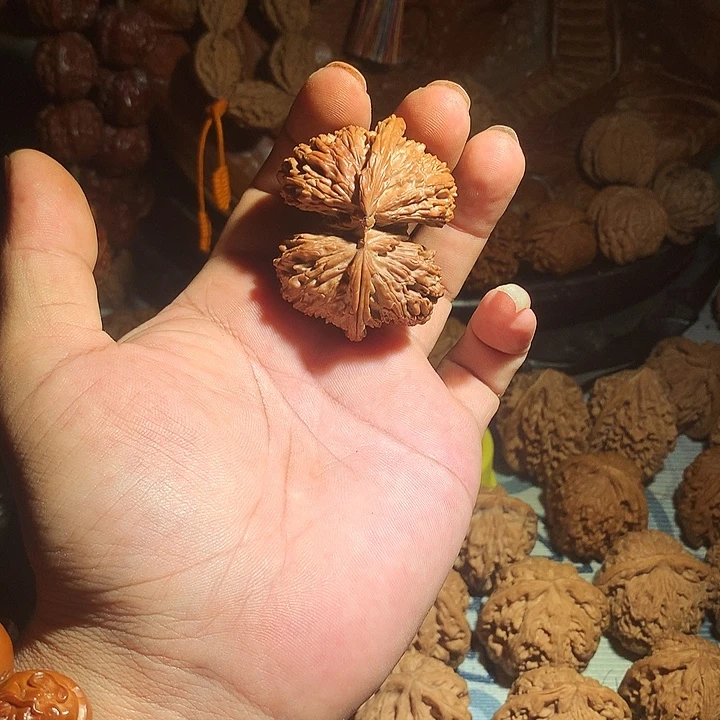 把件文玩核桃白狮子