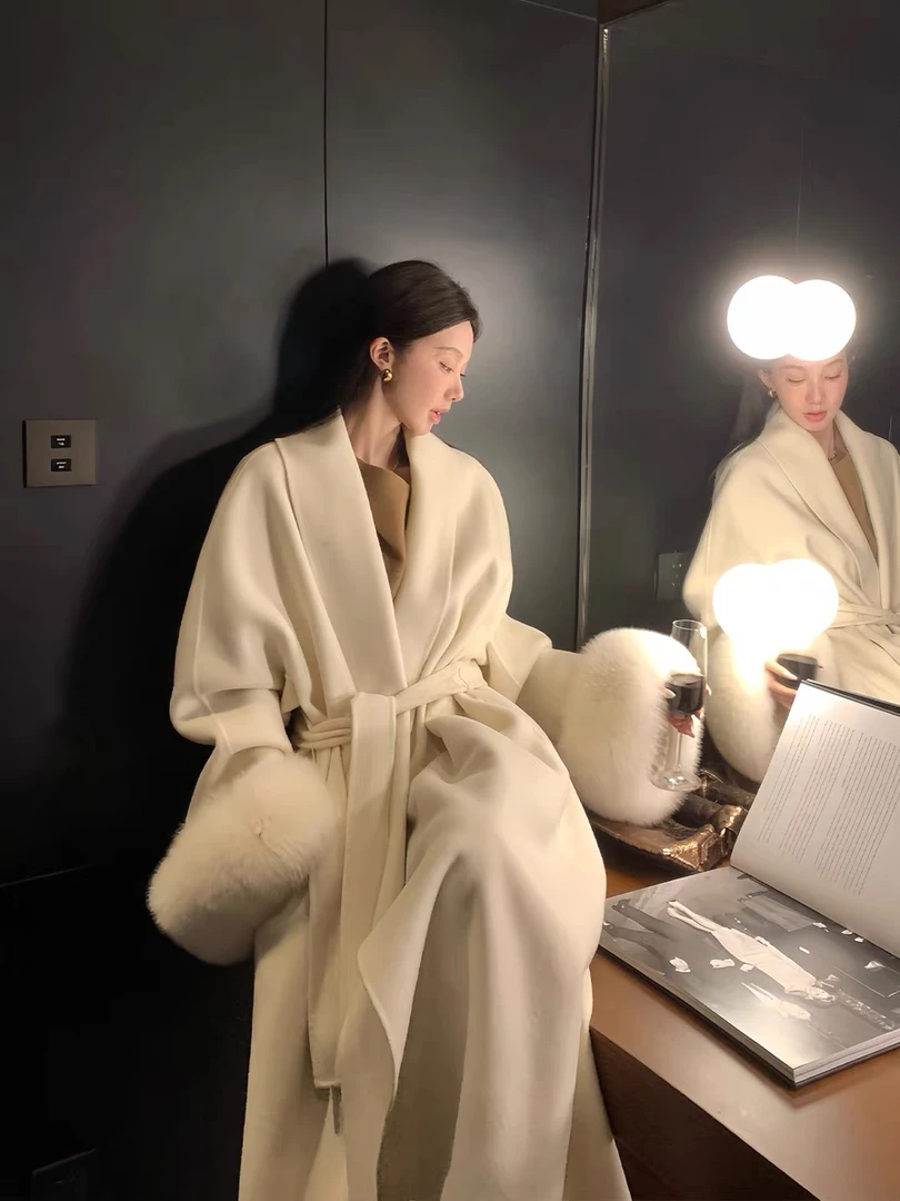 真狐狸毛100羊毛高级感时尚气质大衣