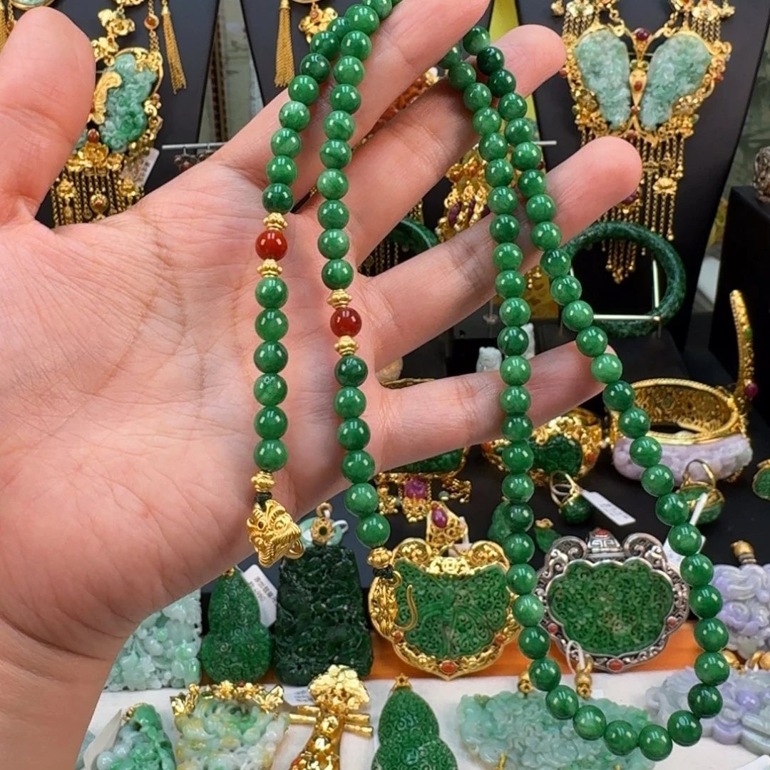 翡翠未镶嵌颈饰6mm万能链