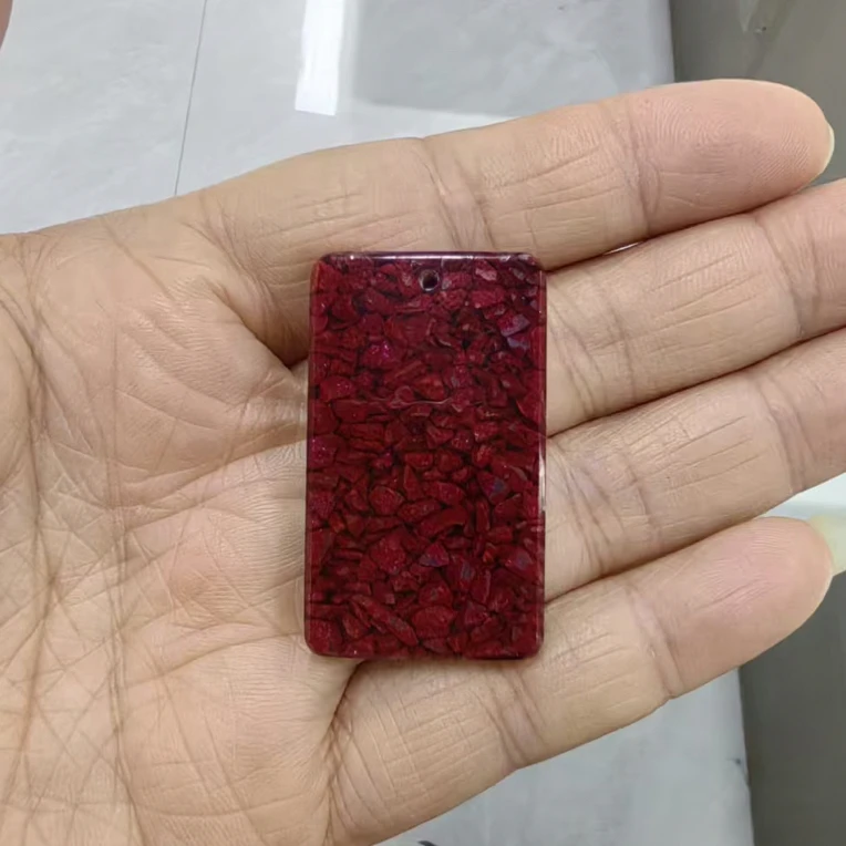 天然辰砂朱砂平安牌挂件配绳发货22X38尺寸