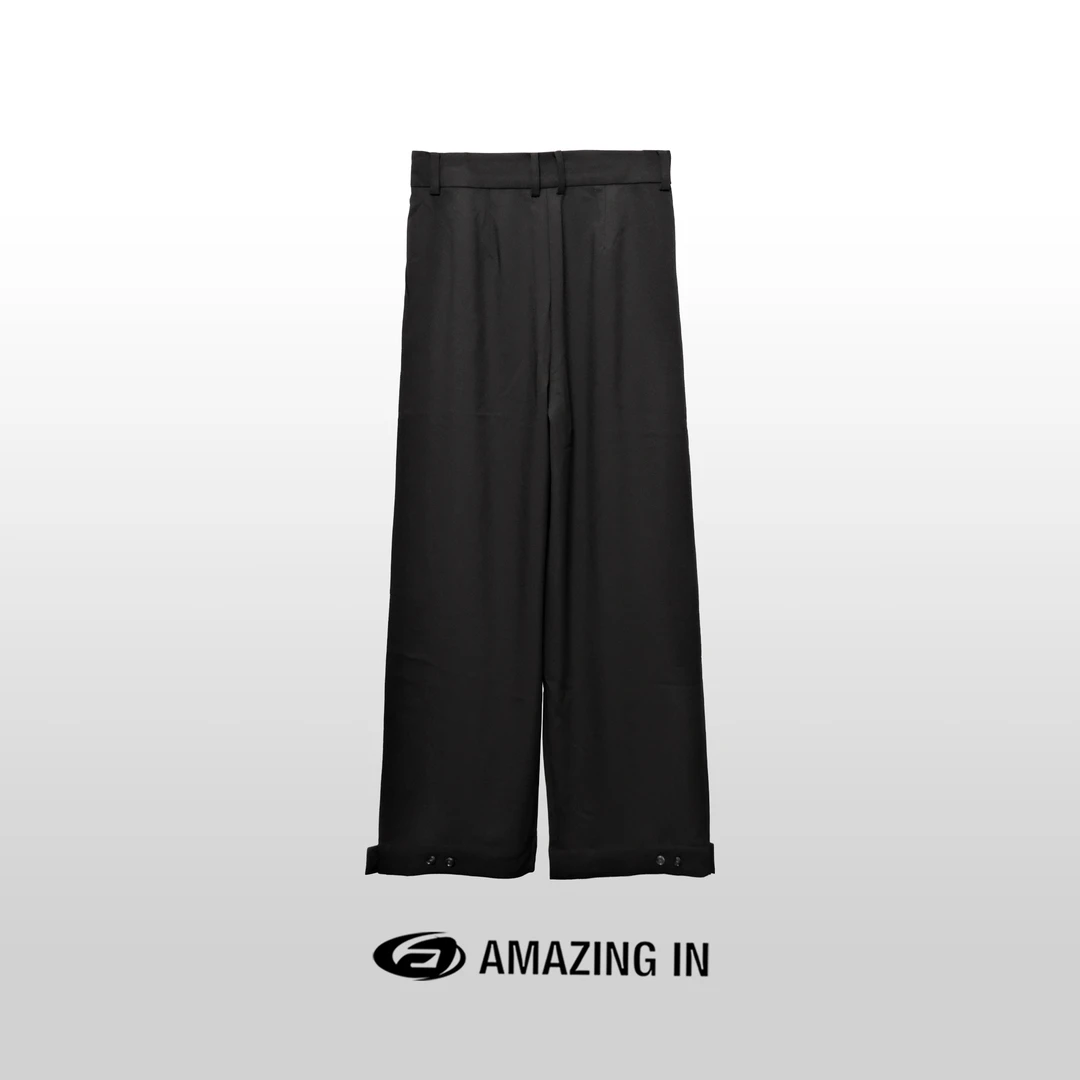 AMAZING IN “裤乐之境”早春脚口纽扣垂感长裤A240314-RW-210632K