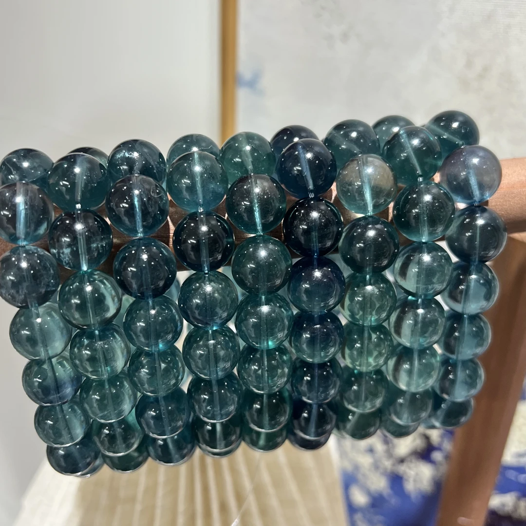 【月月家】Z013魔鬼绿天然萤石手串14-15m多样性发其一