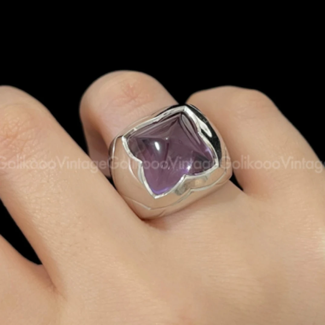 95新 BVLGARI/宝格丽 金字塔紫水晶戒指 RB1209079