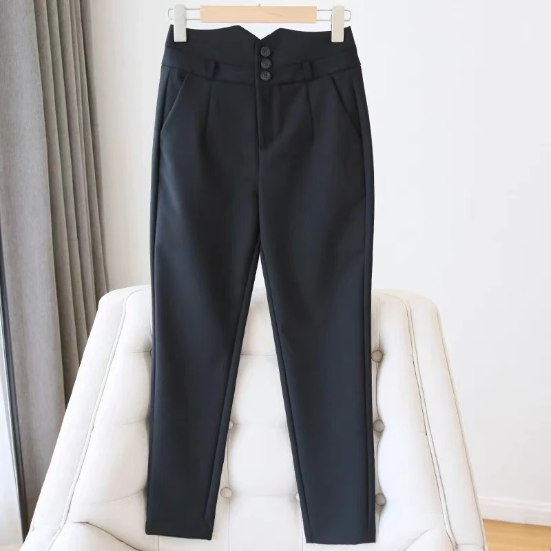 【微胖凌姐】21273高级感小高腰铅笔裤