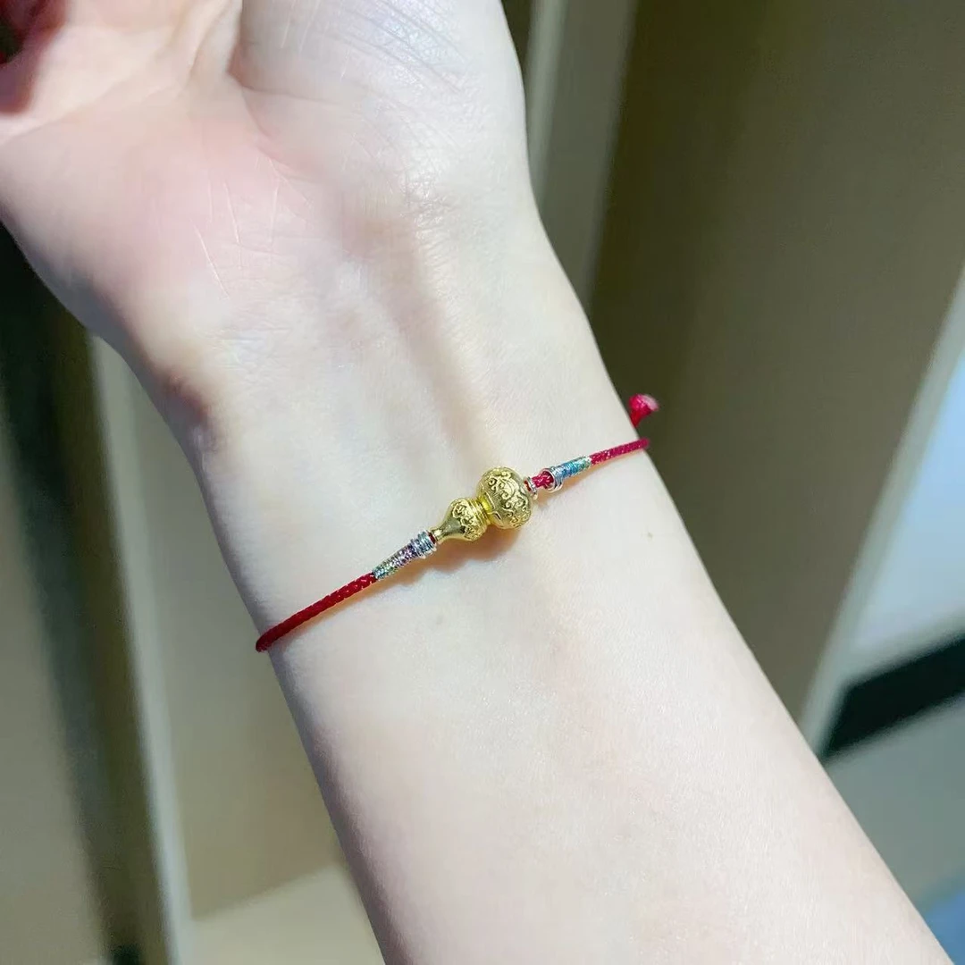 925银手链 e160祥云葫芦精编绳手链新中式本命年红绳葫芦手绳