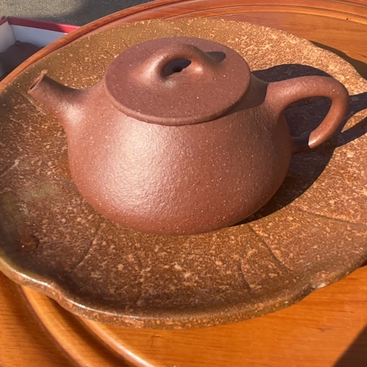 紫砂茶壶粗纱平盖石瓢150c