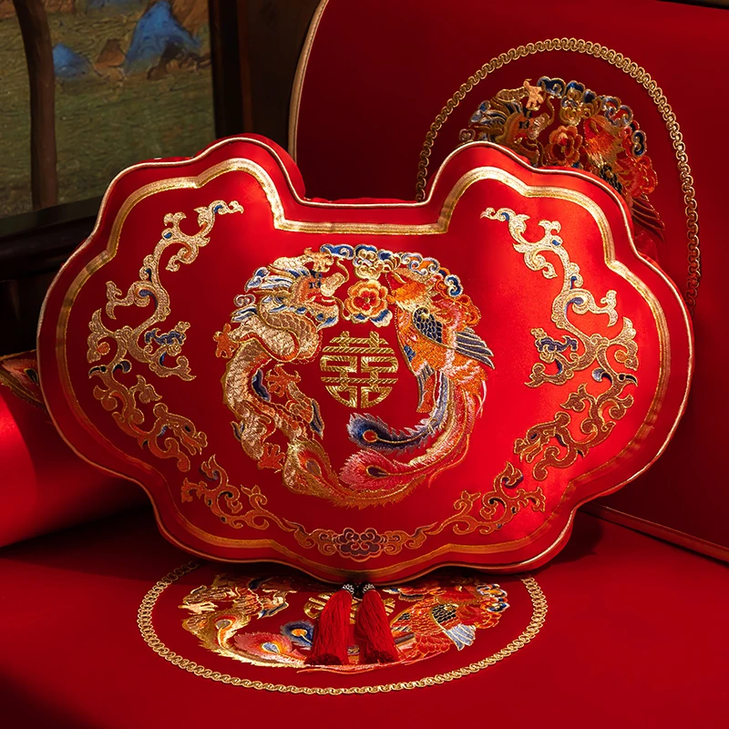 红色婚礼喜庆结婚喜字客厅婚房沙发床头抱枕婚庆用品装饰卧室布置