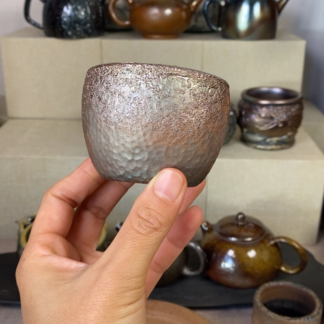 聆***人建水紫陶柴烧主人杯