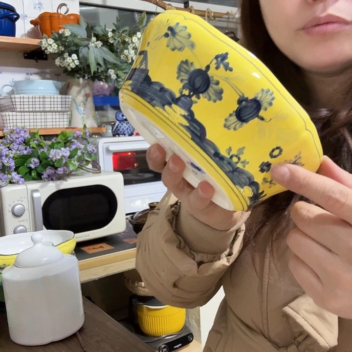 骨瓷黄色沙拉碗小号